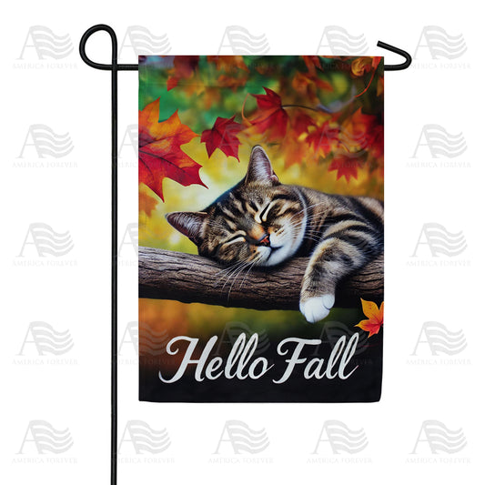 America Forever Hello Fall Kitty Garden Flag