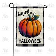 Buffalo Plaid Halloween Pumpkin Garden Flag