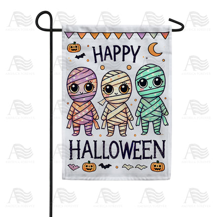 America Forever Cute Mummies Happy Halloween Garden Flag