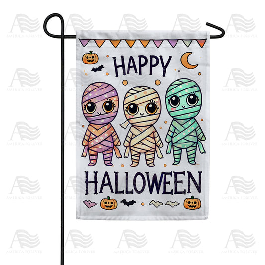 America Forever Cute Mummies Happy Halloween Garden Flag