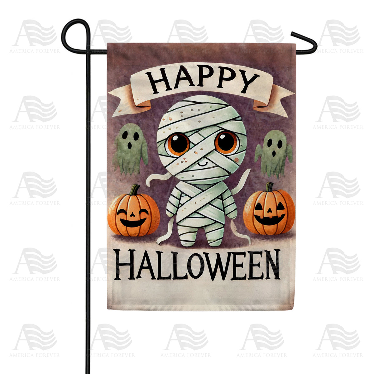 America Forever Happy Halloween Mummy Garden Flag