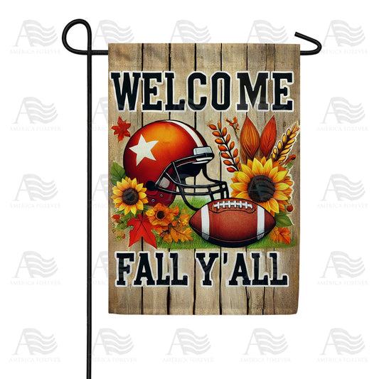 America Forever Welcome Fall Y??ll Football Garden Flag