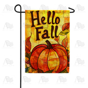 America Forever Stained Glass Hello Fall Garden Flag