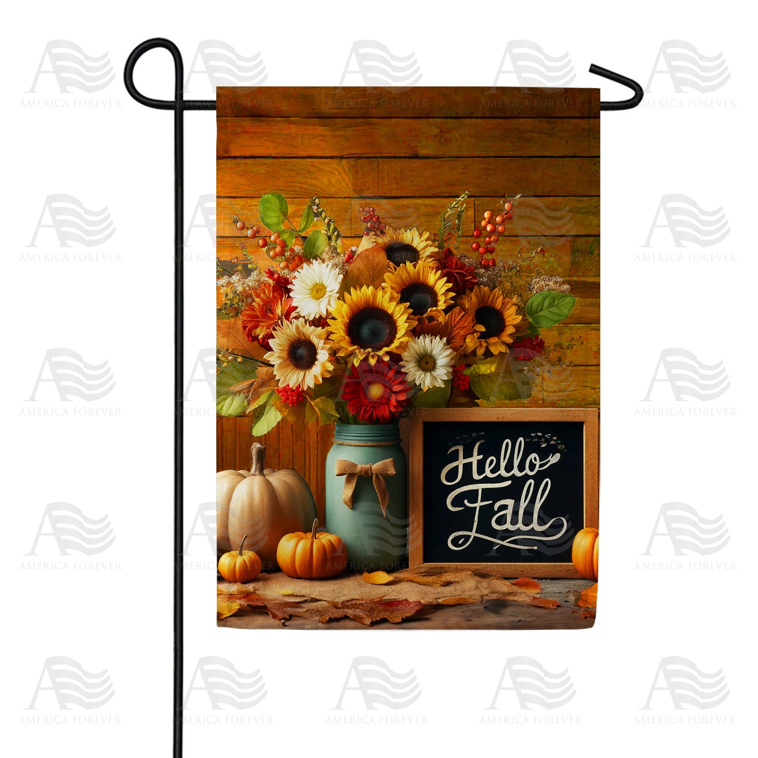 America Forever Hello Fall Sunflower Bouquet Garden Flag