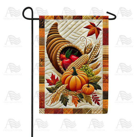 America Forever Cornucopia Harvest Garden Flag