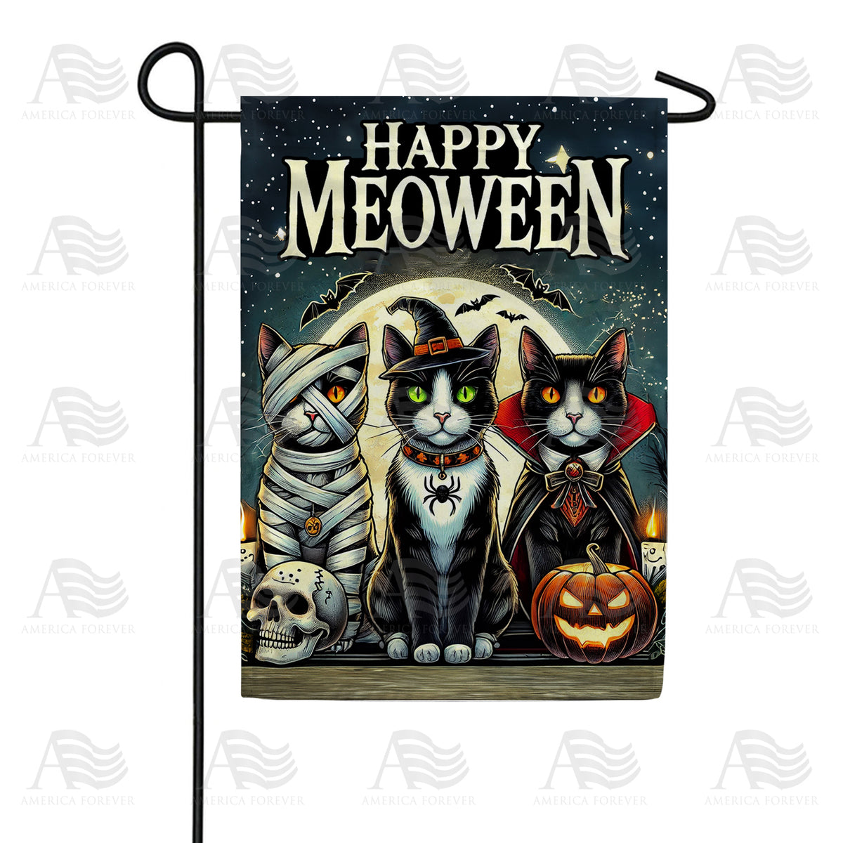 America Forever Happy Meoween Garden Flag