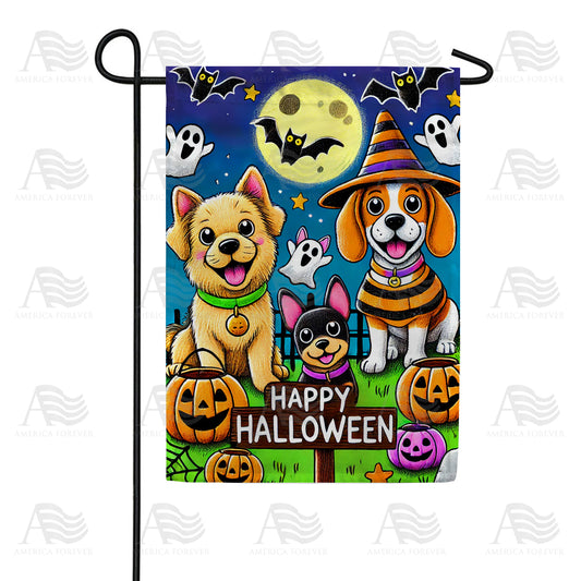 America Forever Happy Halloween Dogs Garden Flag