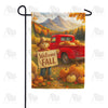 Welcome Fall Red Truck Scarecrow Double Sided Garden Flag