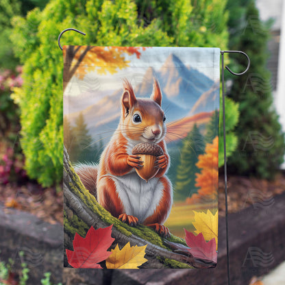 America Forever Autumn Squirrel Garden Flag