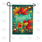America Forever Thankful Autumn Leaves Garden Flag