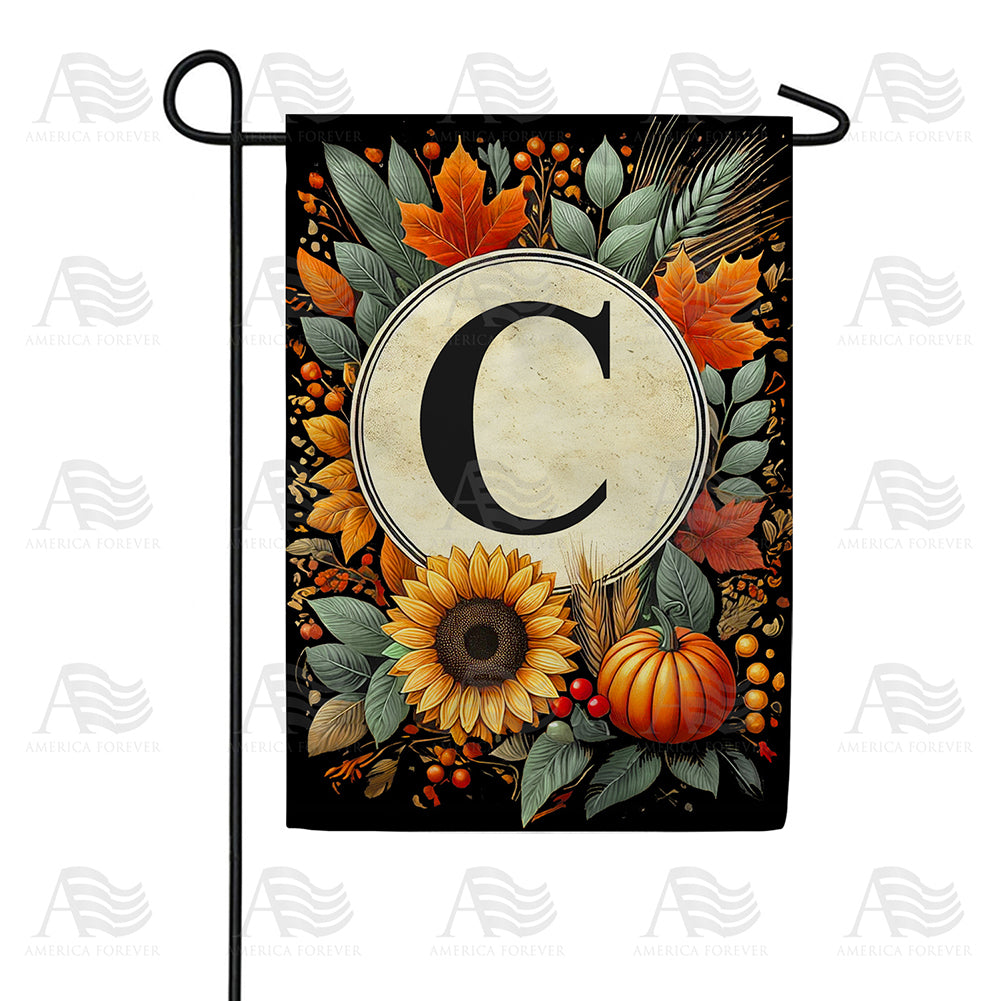 America Forever Sunflower Pumpkin Monogram Garden Flag