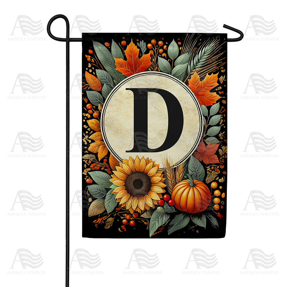 America Forever Sunflower Pumpkin Monogram Garden Flag