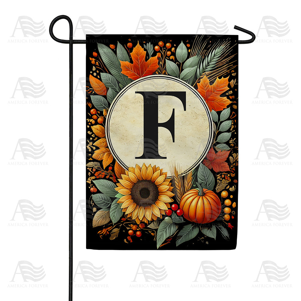 America Forever Sunflower Pumpkin Monogram Garden Flag