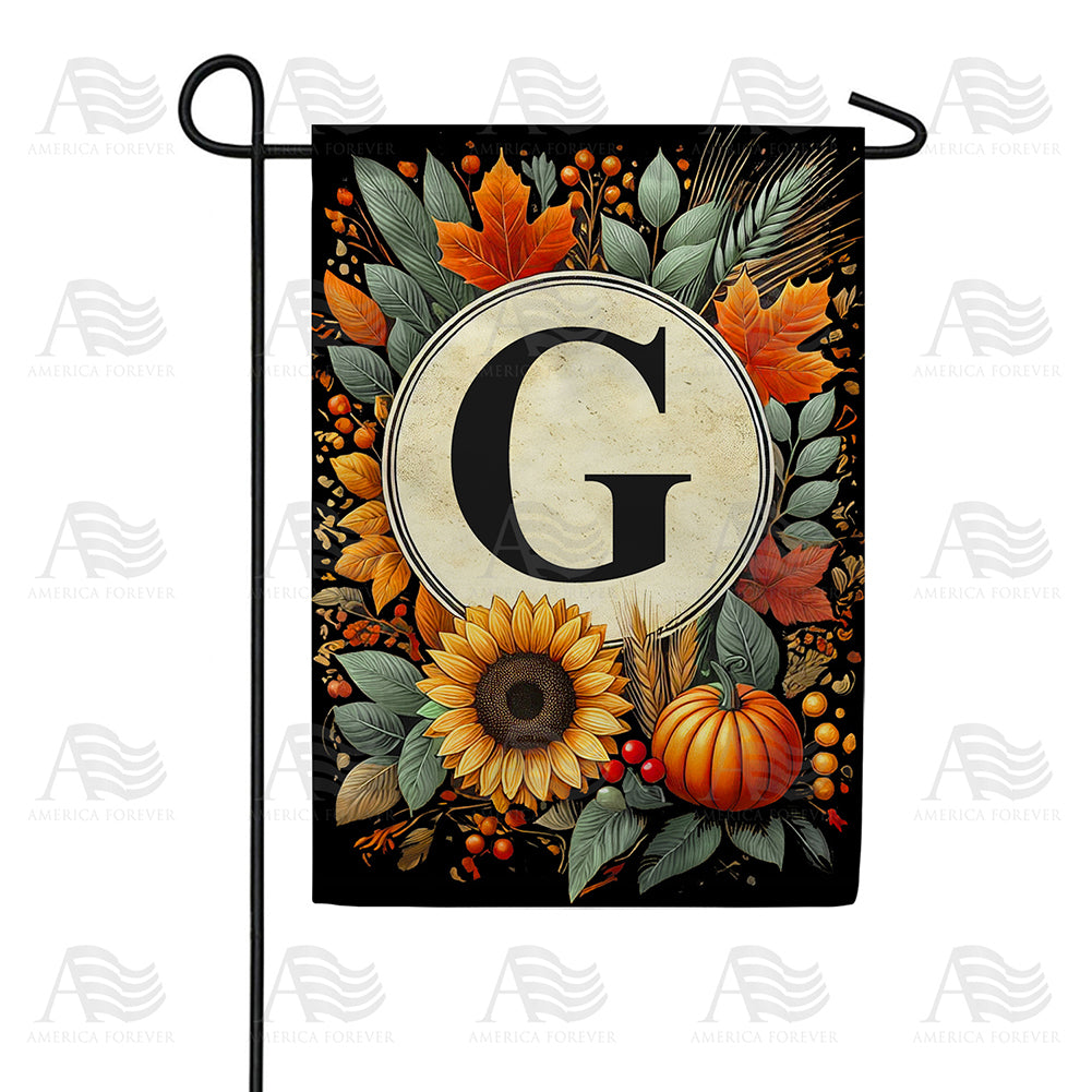 America Forever Sunflower Pumpkin Monogram Garden Flag