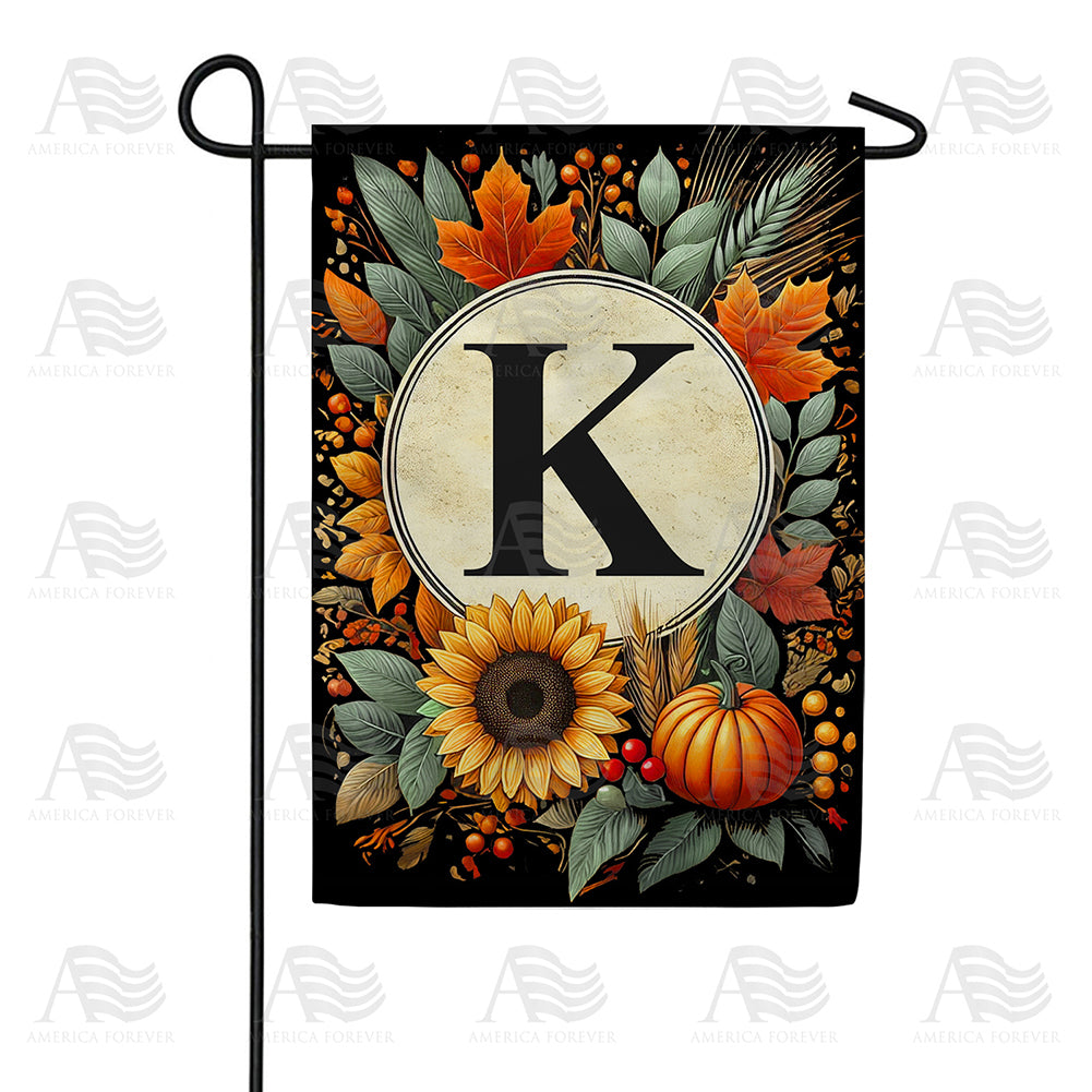 America Forever Sunflower Pumpkin Monogram Garden Flag