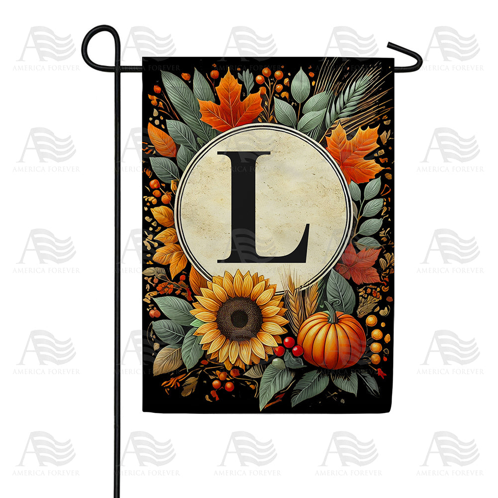 America Forever Sunflower Pumpkin Monogram Garden Flag