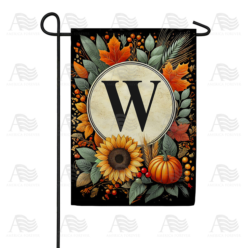 America Forever Sunflower Pumpkin Monogram Garden Flag