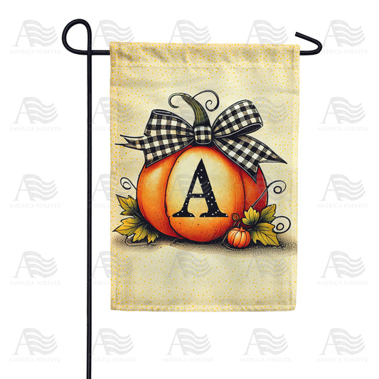 America Forever Fall Pumpkin Monogram Garden Flag