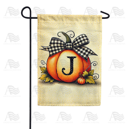 America Forever Fall Pumpkin Monogram Garden Flag