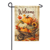 America Forever Welcome Pumpkin Wheelbarrow Fall Harvest Garden Flag