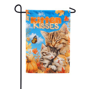 America Forever Kitten Kisses Fall Cats Autumn Leaves Garden Flag