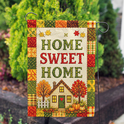 America Forever Home Sweet Home Autumn Patchwork Quilt Garden Flag