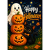 America Forever Happy Halloween Ghost Pumpkins and Black Cat Garden Flag
