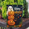 America Forever Happy Halloween Ghost Pumpkins and Black Cat Garden Flag