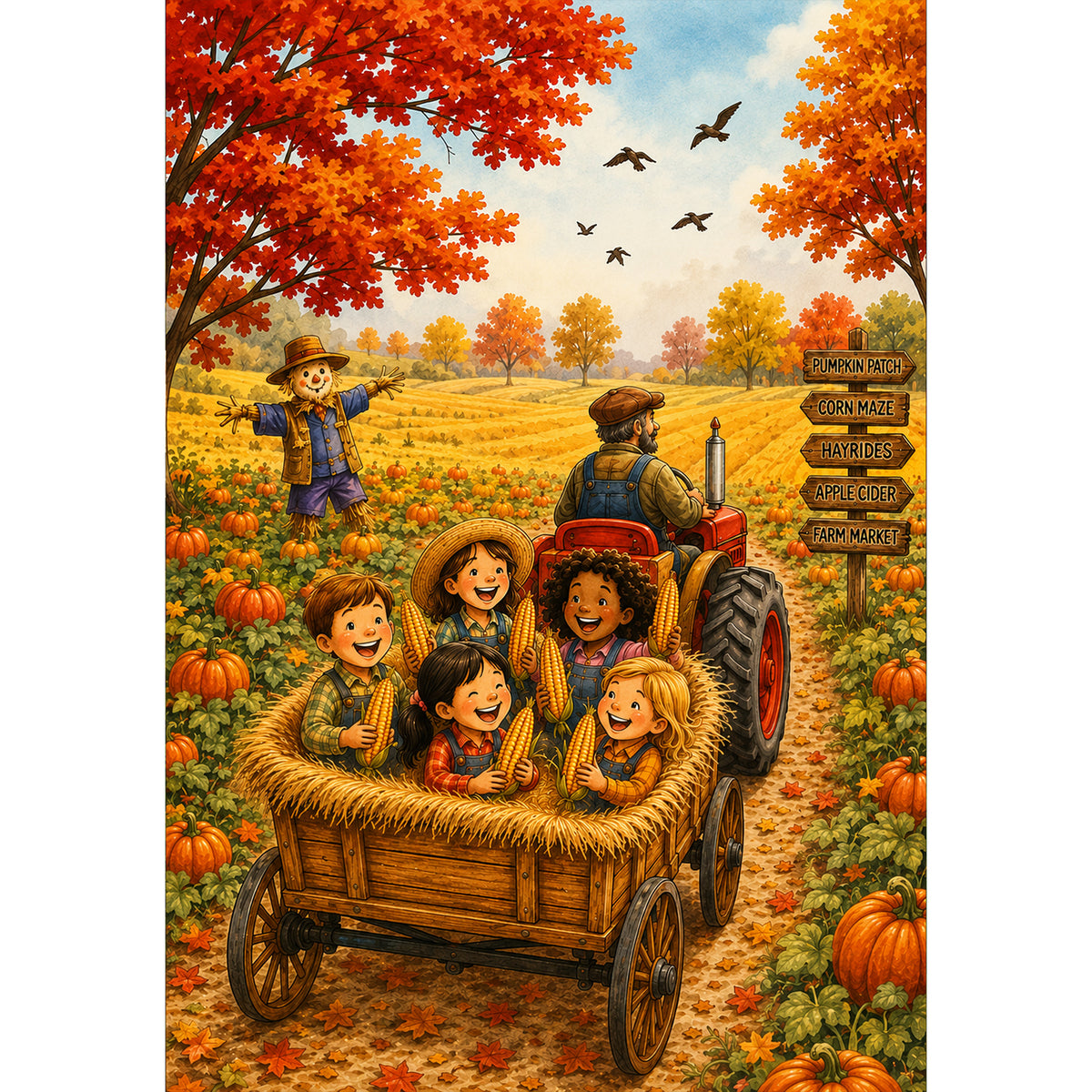 America Forever Fall Hayride Garden Flag