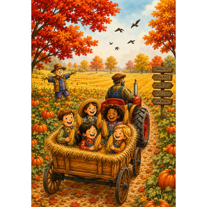 America Forever Fall Hayride Garden Flag
