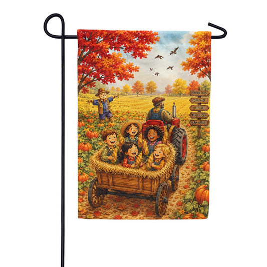 America Forever Fall Hayride Garden Flag