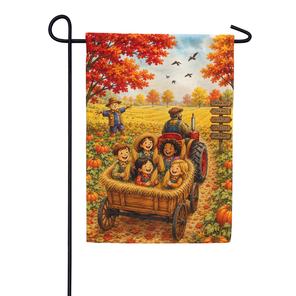 America Forever Fall Hayride Garden Flag