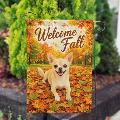America Forever Welcome Fall Chihuahua Garden Flag
