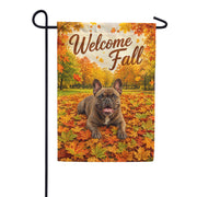 America Forever Welcome Fall French Bulldog Garden Flag