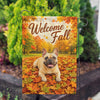 America Forever Welcome Fall Dog French Bulldog Garden Flag
