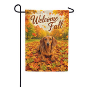 America Forever Welcome Fall Dog Dachshund Garden Flag