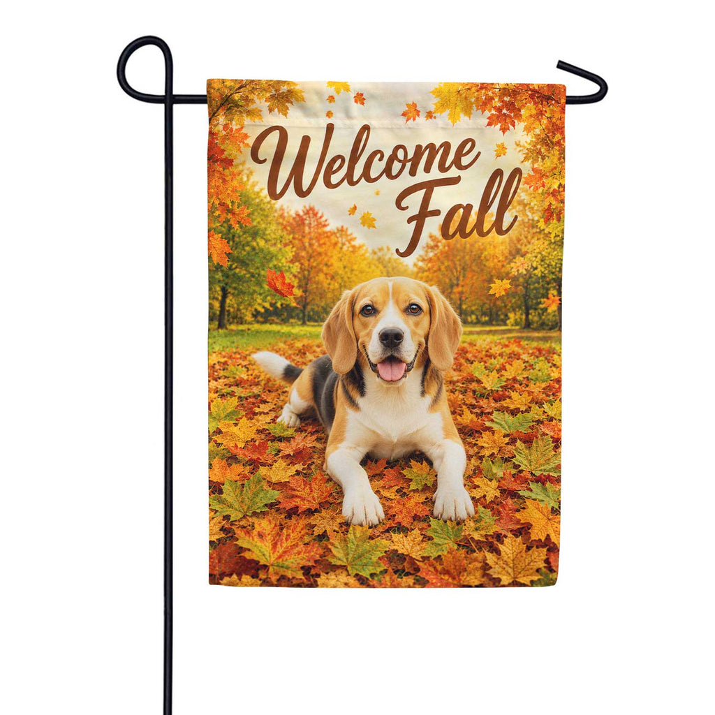 America Forever Welcome Fall Beagle Garden Flag