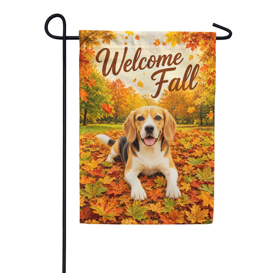 America Forever Welcome Fall Beagle Garden Flag