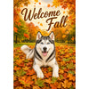 America Forever Welcome Fall Siberian Husky Garden Flag