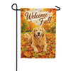 America Forever Welcome Fall Golden Retriever Garden Flag