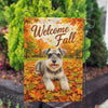 America Forever Welcome Fall Schnauzer Dog Garden Flag