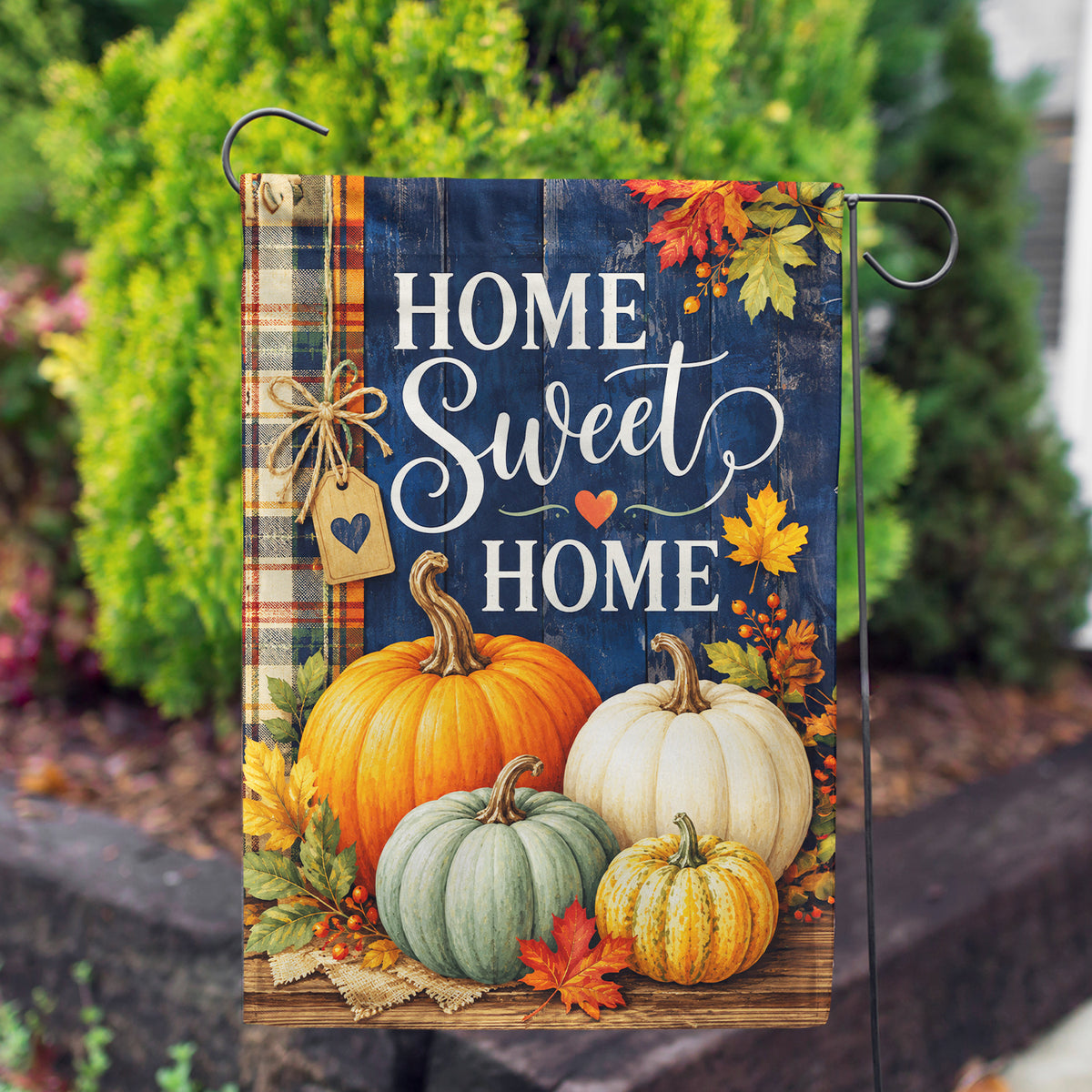America Forever Home Sweet Home Fall Pumpkins Garden Flag