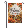 America Forever Blessed Fall Harvest Pumpkins and Autumn Leaves Garden Flag