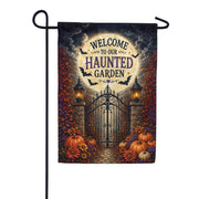 America Forever Welcome To Our Haunted Garden Halloween Garden Flag