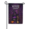 America Forever Witch's Garden Halloween Cauldron and Broom Garden Flag