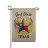 God Bless Texas Lone Star Wildflower Burlap Garden Flag
