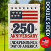 250th Anniversary Independence Day of America Burlap Garden Flag