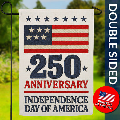 250th Anniversary Independence Day of America Burlap Garden Flag