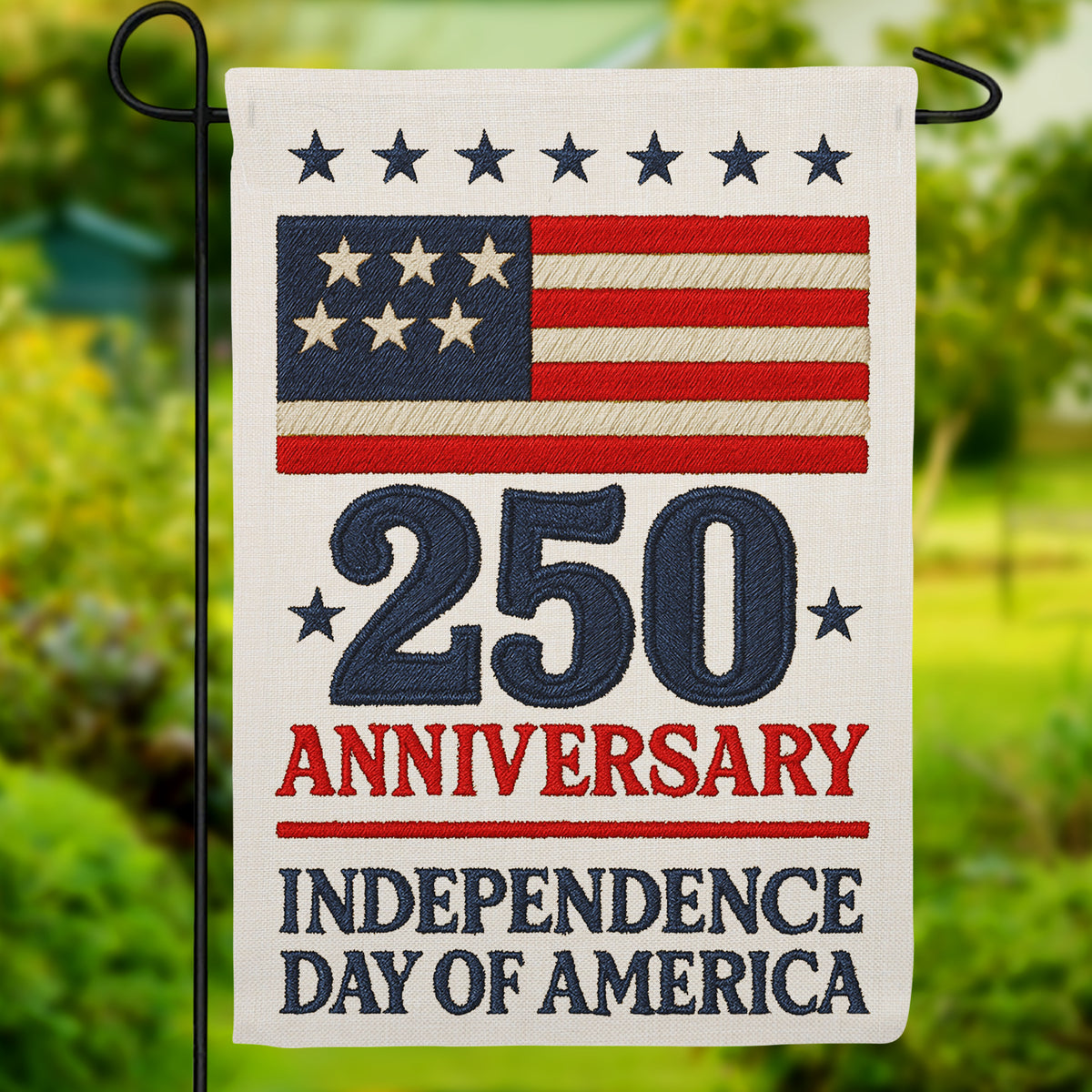 250th Anniversary Independence Day of America Burlap Garden Flag