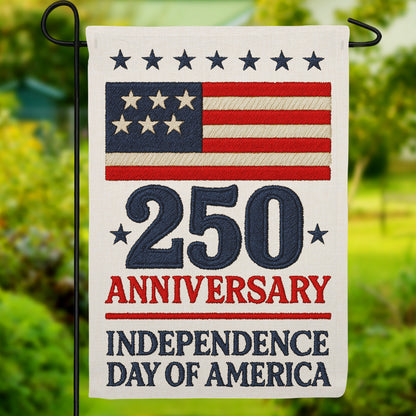 250th Anniversary Independence Day of America Burlap Garden Flag